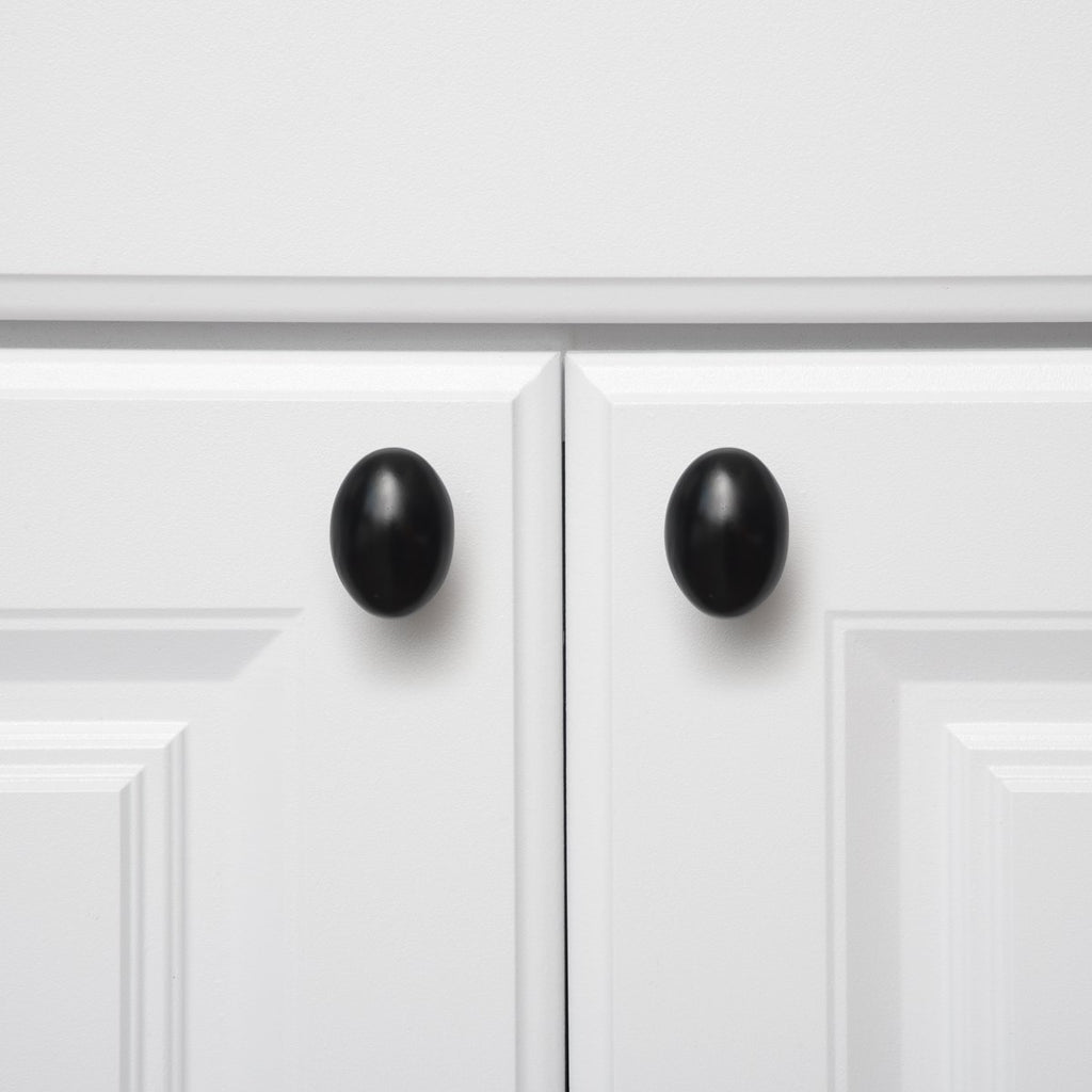 AmazonBasics Football Cabinet Knob 1.38inch Diameter Flat Black 25Pack