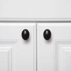 AmazonBasics Football Cabinet Knob 1.38inch Diameter Flat Black 25Pack