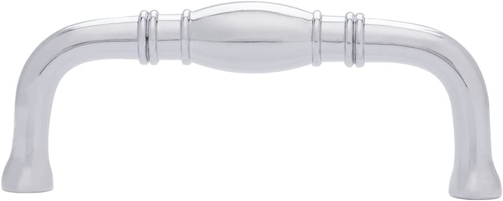 AmazonBasics Traditional Drawer Cabinet Handle 3.71in Length 3in Hole Center Polished Chrome 10Pack Main image