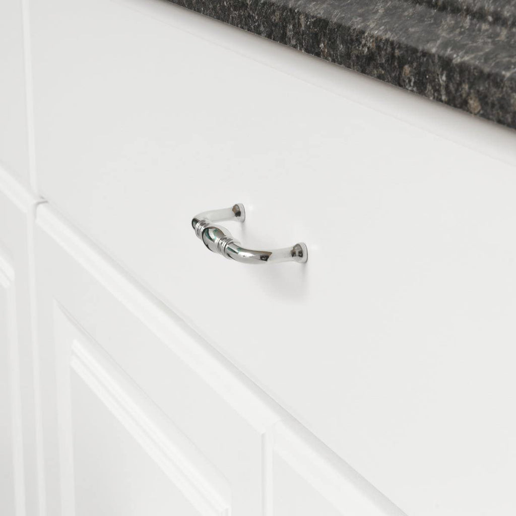 AmazonBasics Traditional Drawer Cabinet Handle 3.71in Length 3in Hole Center Polished Chrome 10Pack