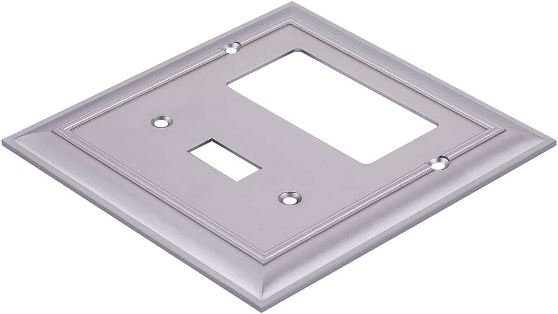 AmazonBasics Toggle and Gang Wall Plate Satin Nickel 2Pack Secondary image