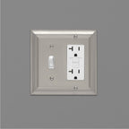 AmazonBasics Toggle and Gang Wall Plate Satin Nickel 2Pack