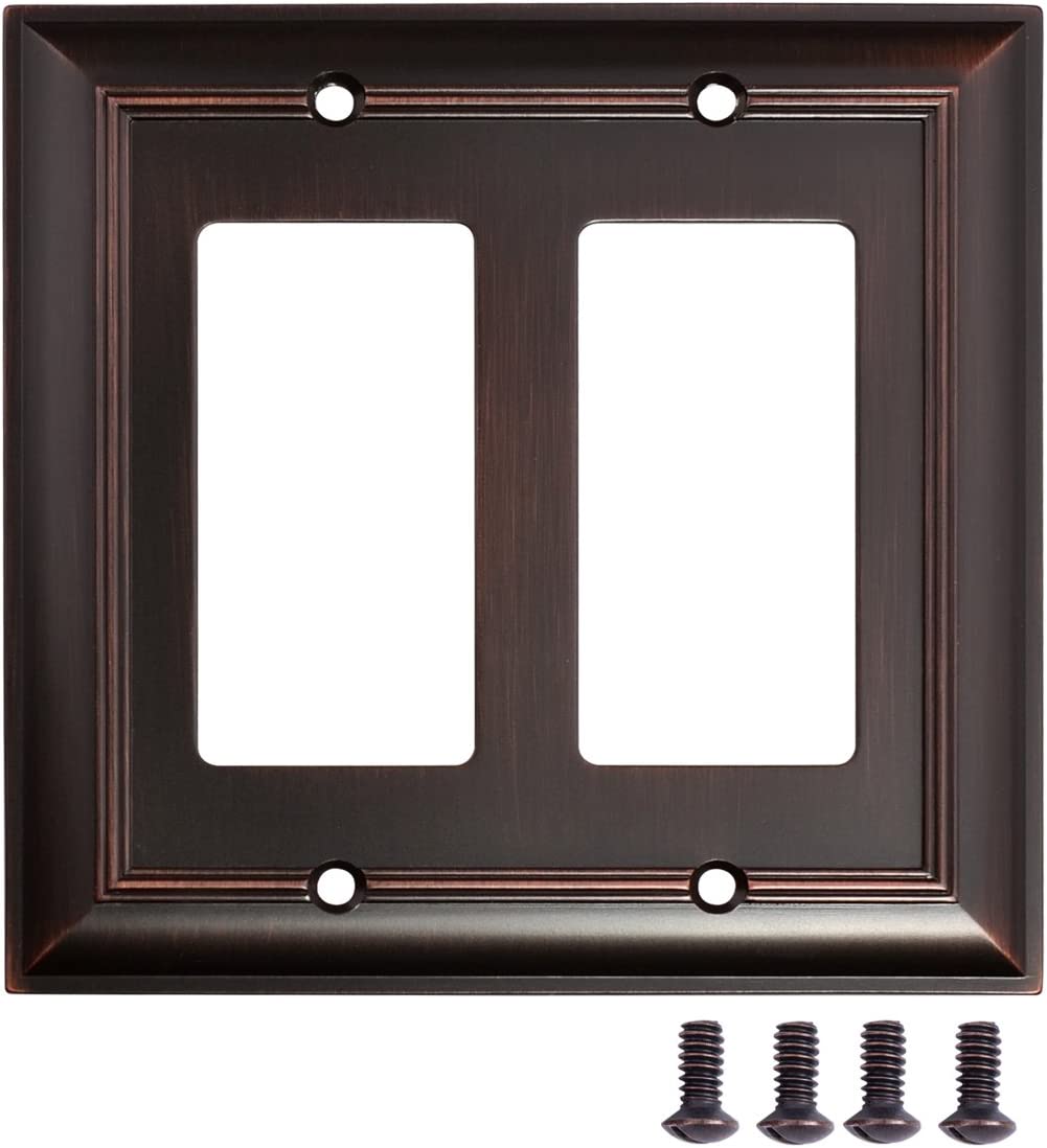 AmazonBasics Double Gang Wall Plate Oil Rubbed Bronze 2Pack Secondary image