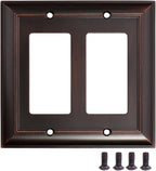 AmazonBasics Double Gang Wall Plate Oil Rubbed Bronze 2Pack