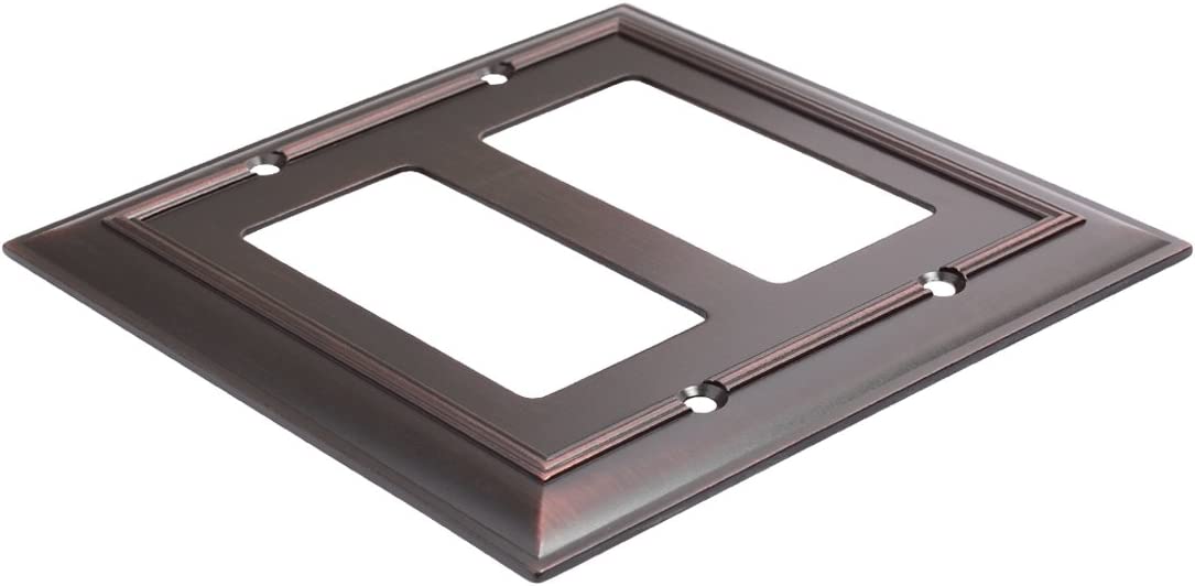 AmazonBasics Double Gang Wall Plate Oil Rubbed Bronze 2Pack Main image