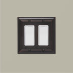 AmazonBasics Double Gang Wall Plate Oil Rubbed Bronze 2Pack