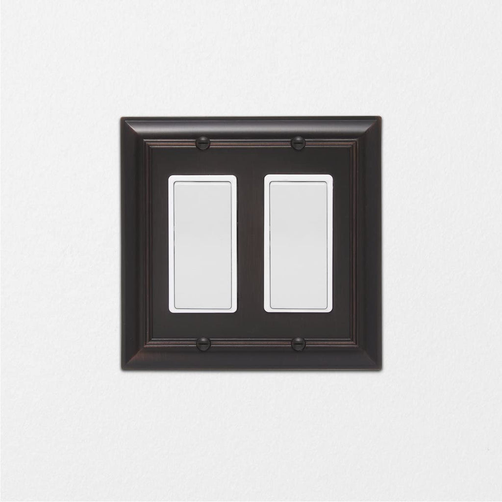 AmazonBasics Double Gang Wall Plate Oil Rubbed Bronze 2Pack