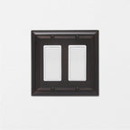 AmazonBasics Double Gang Wall Plate Oil Rubbed Bronze 2Pack