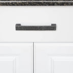 AmazonBasics Short Modern Cabinet Pull Handle 7.68in Length 6.3inch Hole Center Antique Silver 10Pack