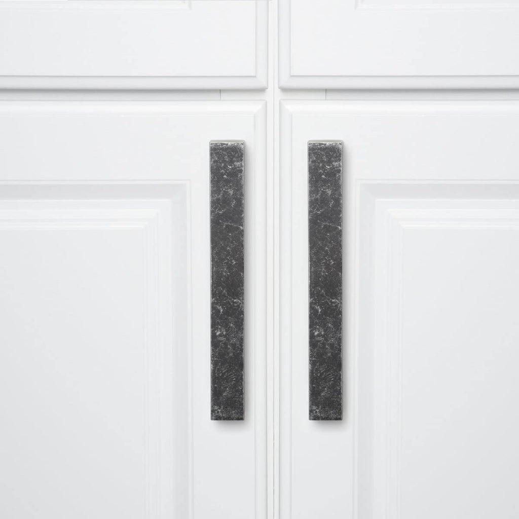 AmazonBasics Short Modern Cabinet Pull Handle 7.68in Length 6.3inch Hole Center Antique Silver 10Pack