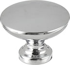 AmazonBasics AB600PC10 Round Flat Cabinet Knob 1.37in Polished Chrome 10Pack
