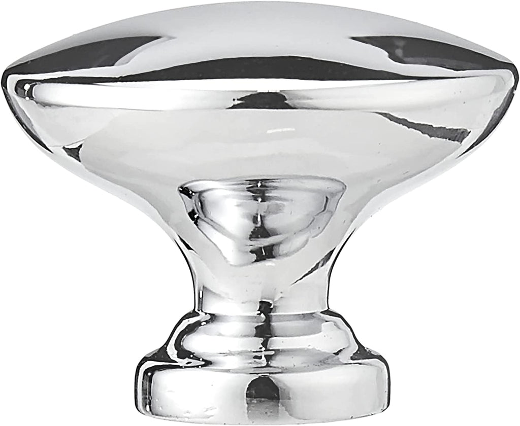 AmazonBasics AB600PC10 Round Flat Cabinet Knob 1.37in Polished Chrome 10Pack