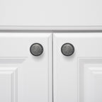 AmazonBasics Modern Top Ring Cabinet Knob 1.16inch Diameter Antique Silver 25Pack
