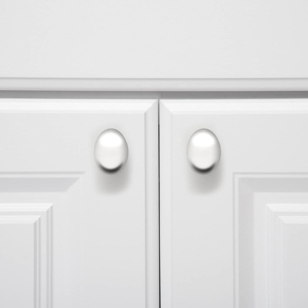 AmazonBasics Football Cabinet Knob 1.38in Diameter Polished Chrome 10Pack