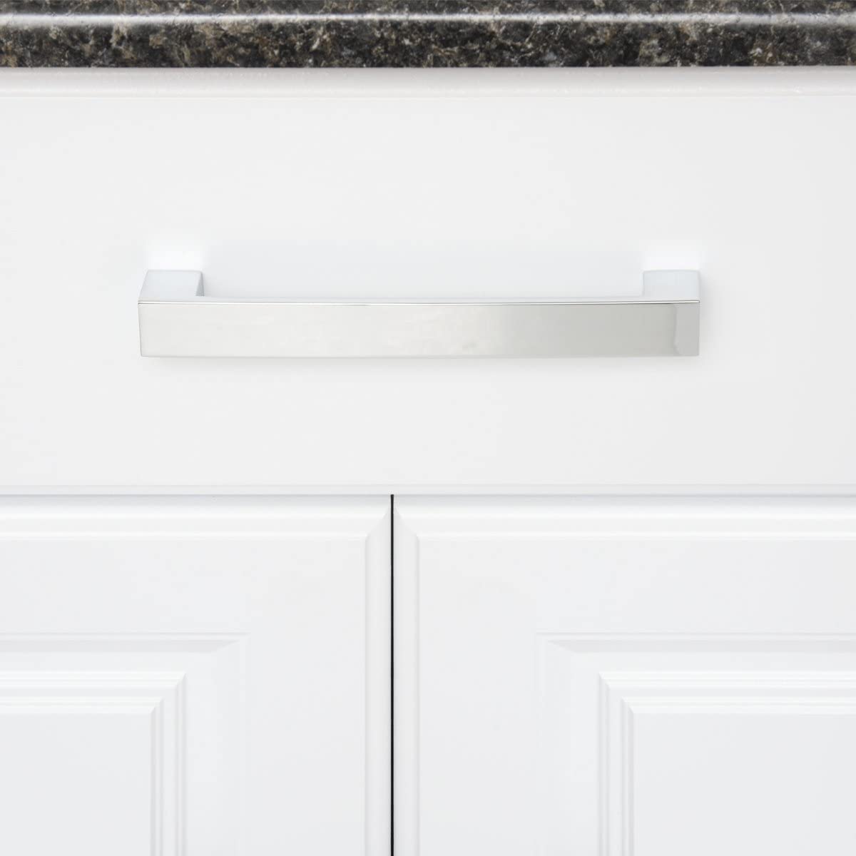 Amazon Basics Short Modern Cabinet Pull Handle 10-Pack Polished Chrome