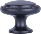 AmazonBasics Round Braided Cabinet Knob, 1.25 Diameter, Flat Black, 10-Pack