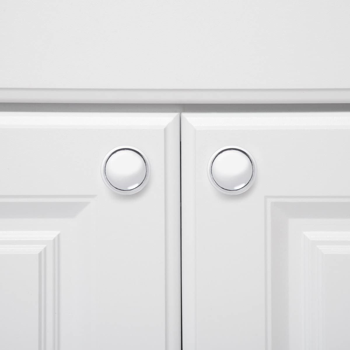 Amazon Basics Modern Top Ring Cabinet Knob 1.16Inch Diameter Polished Chrome 10Pack
