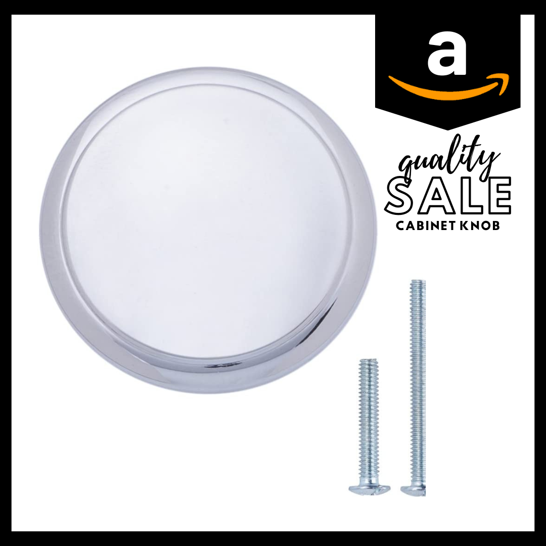 Amazon Basics Modern Top Ring Cabinet Knob 1.16Inch Diameter Polished Chrome 10Pack Main image