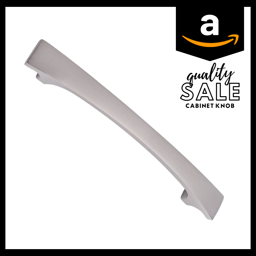 Amazon Basics Thick Modern Curved Cabinet Handle  6.5-inch Length Satin Nickel 10-Pack Main image