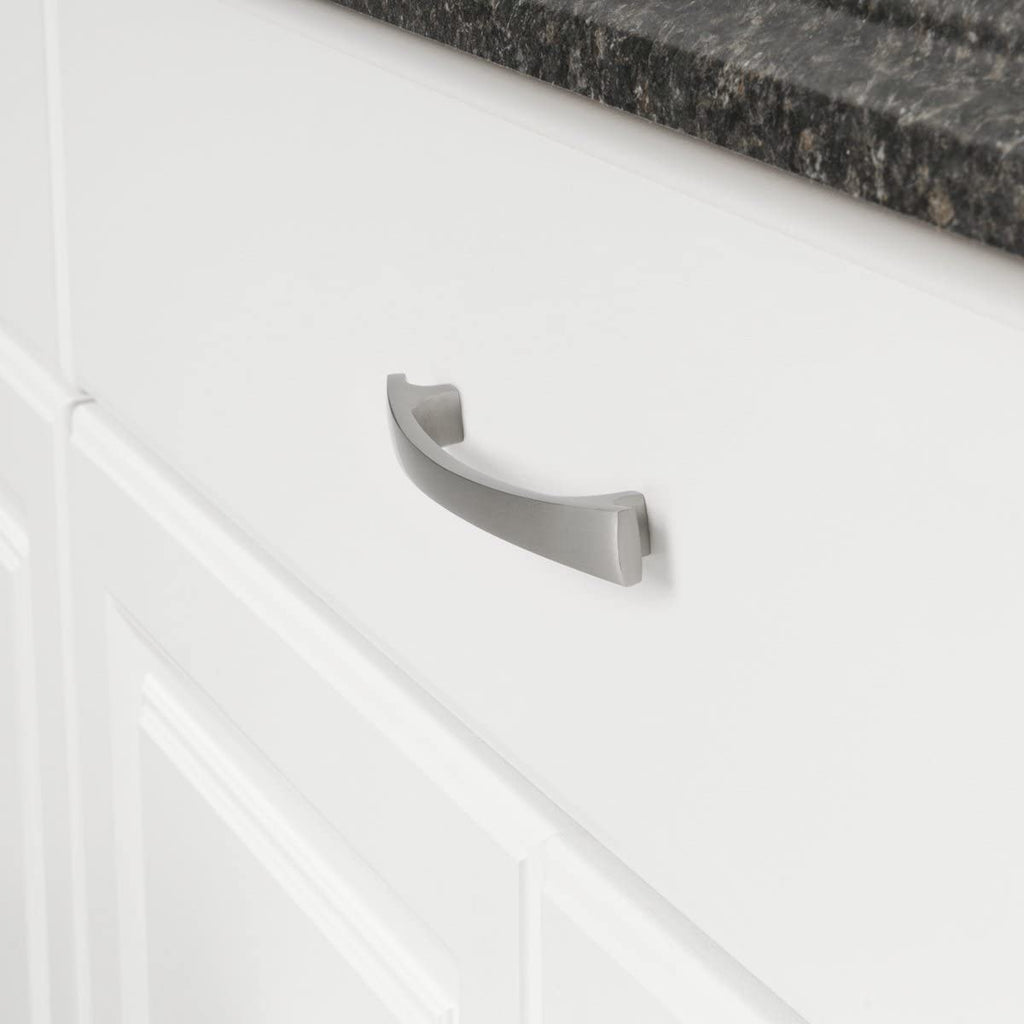 Amazon Basics Thick Modern Curved Cabinet Handle  6.5-inch Length Satin Nickel 10-Pack