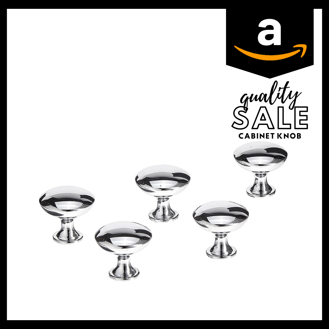 AmazonBasics Round Cabinet Knob 1.18 Diameter, Polished Chrome  25Pack