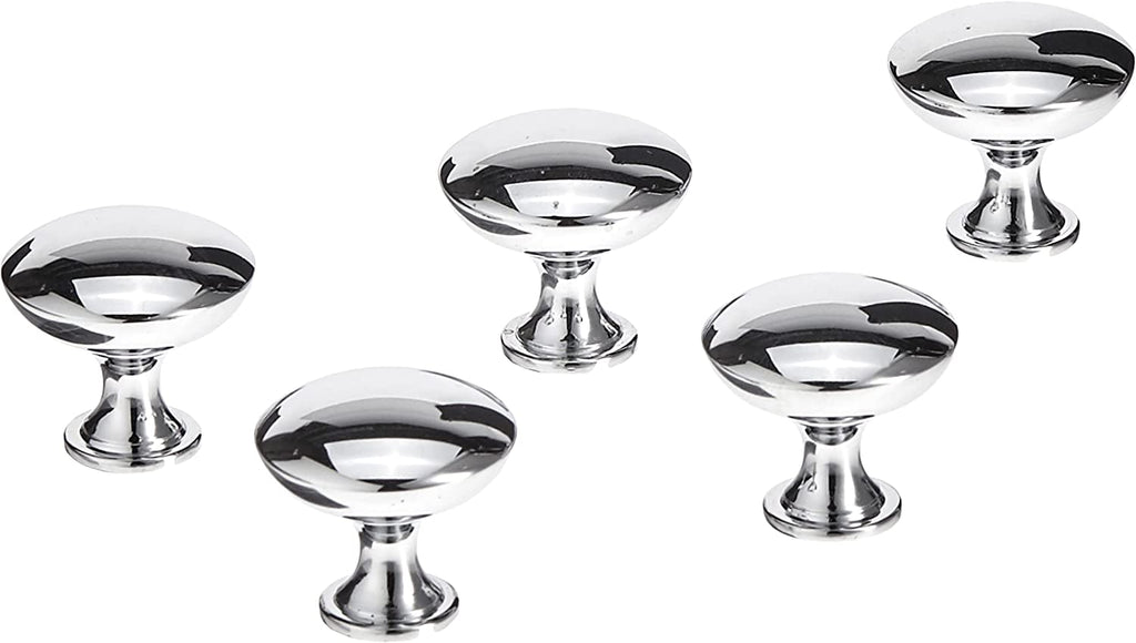AmazonBasics Round Cabinet Knob 1.18 Diameter, Polished Chrome  25Pack