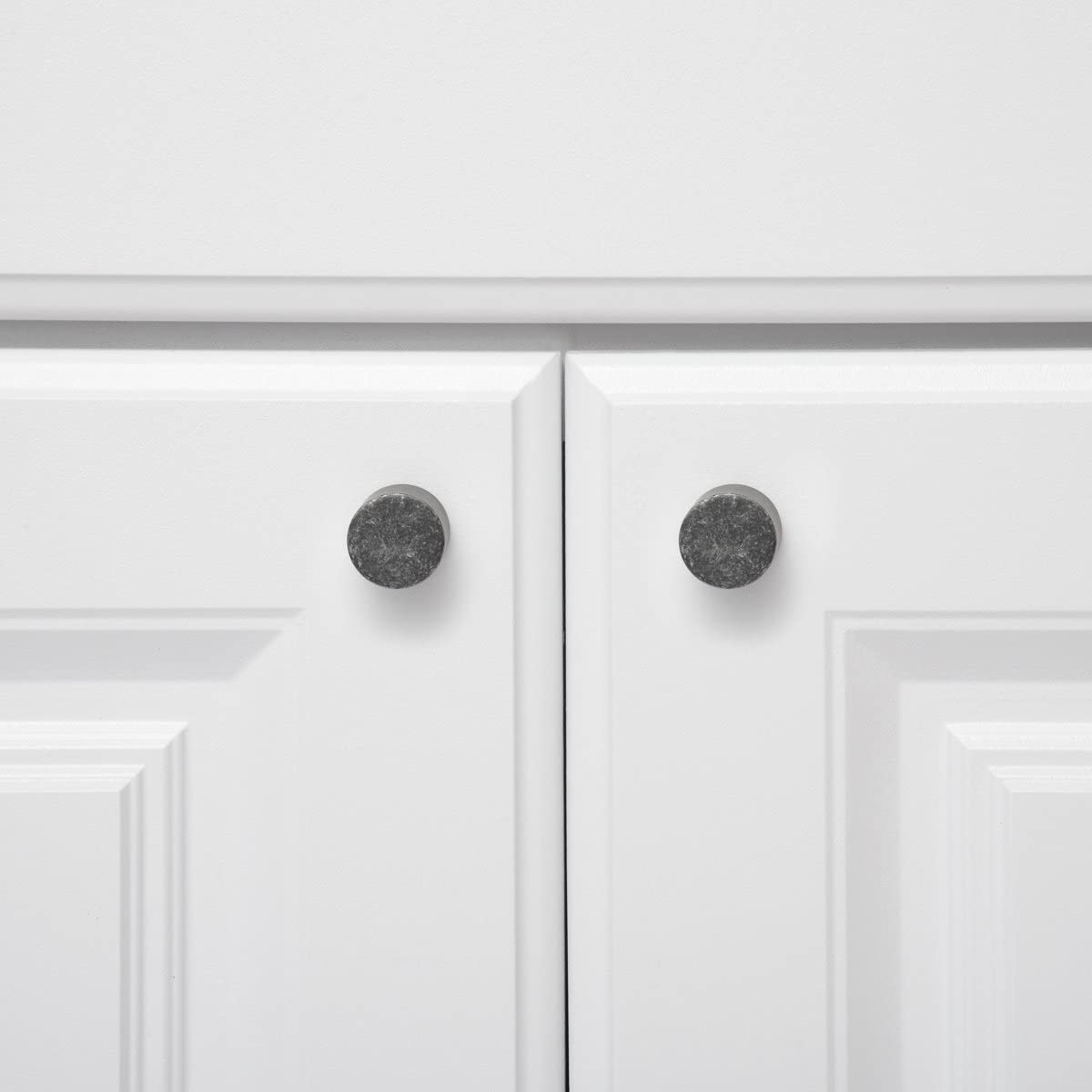 AmazonBasics Whistle Cabinet Knob 0.75inch Diameter Antique Silver 10Pack