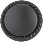 AmazonBasics Round Braided Cabinet Knob 1.25in Diameter Flat Black 25Pack