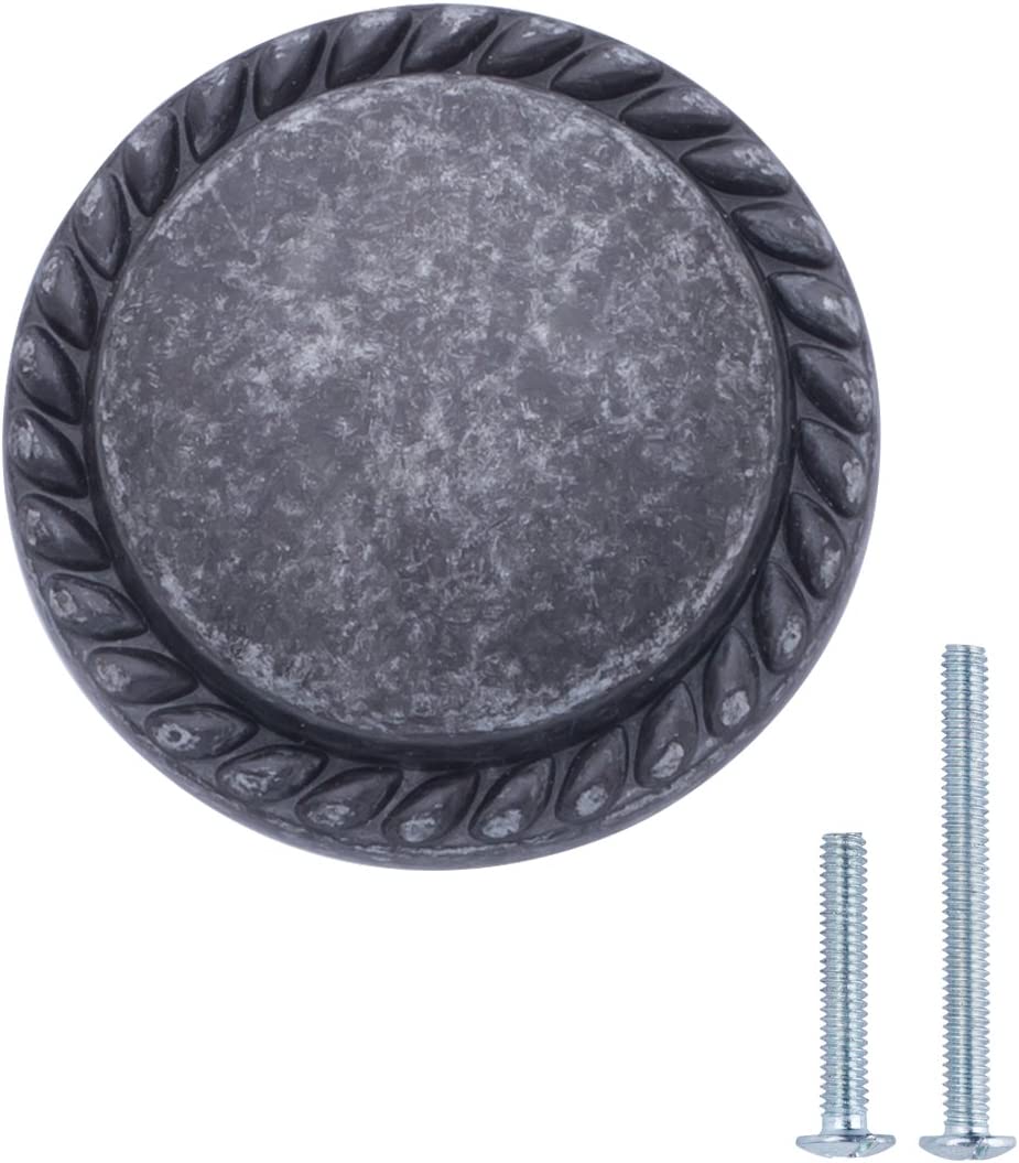 AmazonBasics AB900AS10 Cabinet Knob 1.25in Diameter Antique Silver 25Pack Main image