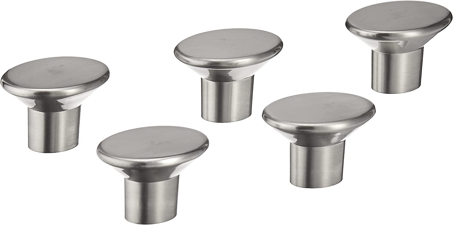 AmazonBasics Flat Round Cabinet Knob 1.44in Diameter Satin Nickel 25Pack Main image