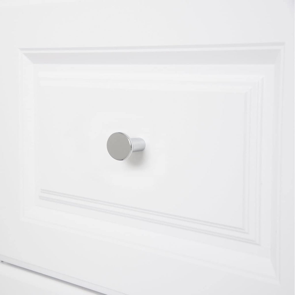 AmazonBasics AB1400PC10 Flat Oval Cabinet Knob 1.44in Diameter Polished Chrome 10Pack