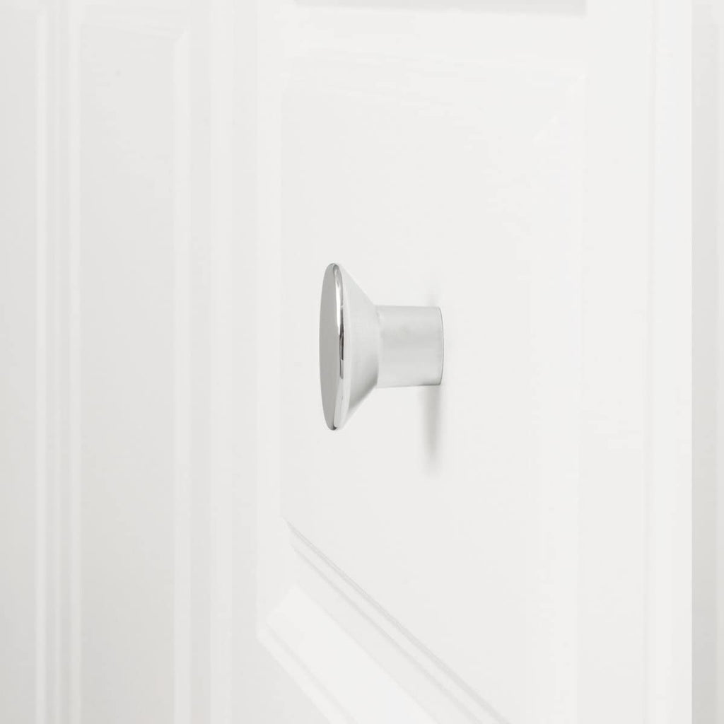 AmazonBasics AB1400PC10 Flat Oval Cabinet Knob 1.44in Diameter Polished Chrome 10Pack