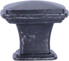 AmazonBasics Traditional Square Cabinet Knob 1.25in Diameter Antique Silver 10Pack