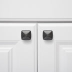 AmazonBasics Traditional Square Cabinet Knob 1.25in Diameter Antique Silver 10Pack