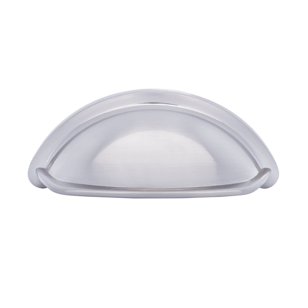 AmazonBasics Wide Bin Cup Drawer Pull 3.69in Length 3in Hole Center Satin Nickel 10Pack