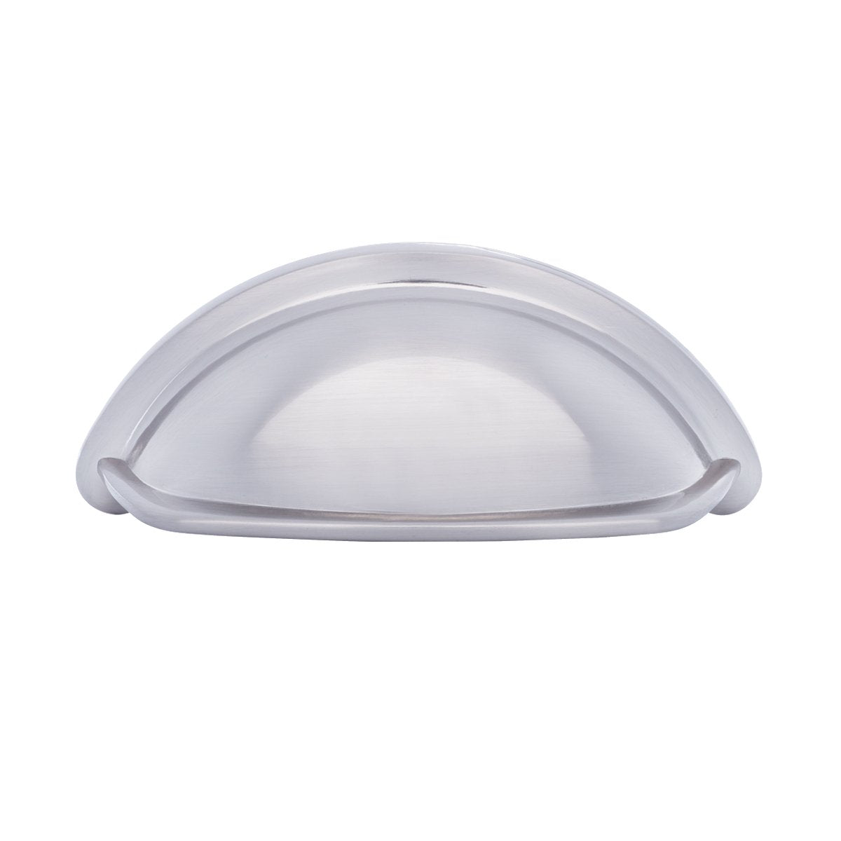 AmazonBasics Wide Bin Cup Drawer Pull 3.69in Length 3in Hole Center Satin Nickel 10Pack