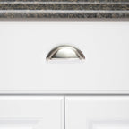 AmazonBasics Wide Bin Cup Drawer Pull 3.69in Length 3in Hole Center Satin Nickel 10Pack