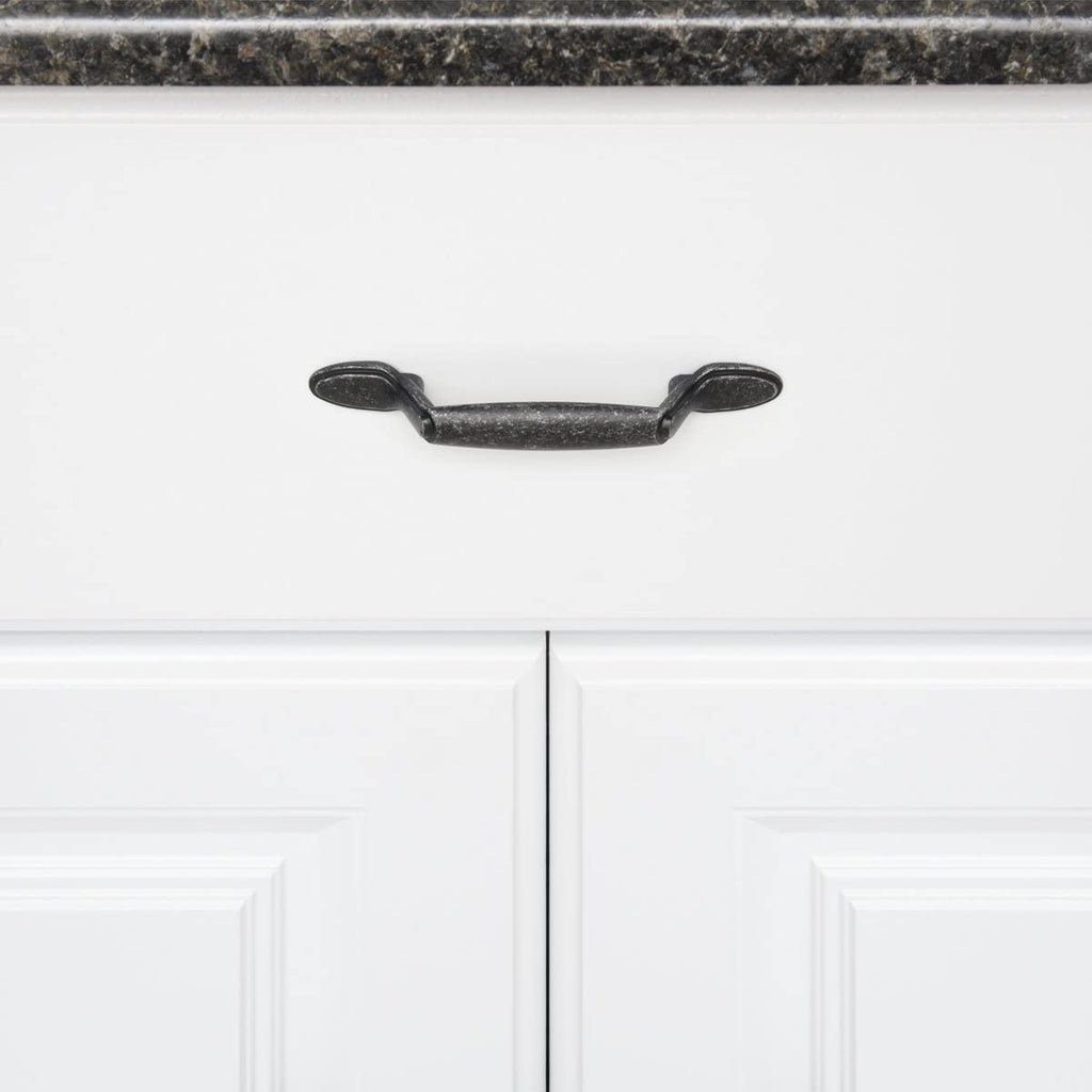 AmazonBasics Spoon Foot Cabinet Handle 5.12in Length 3in Hole Center Antique Silver 10Pack
