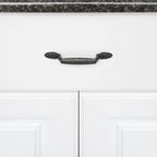 AmazonBasics Spoon Foot Cabinet Handle 5.12in Length 3in Hole Center Antique Silver 10Pack