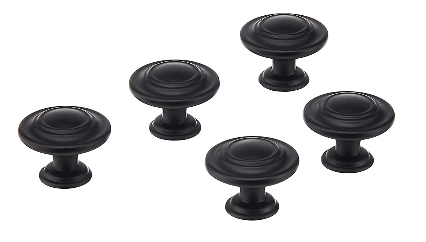 AmazonBasics Modern Top Ring Cabinet Knob 1.16in Diameter Flat Black 25Pack Main image