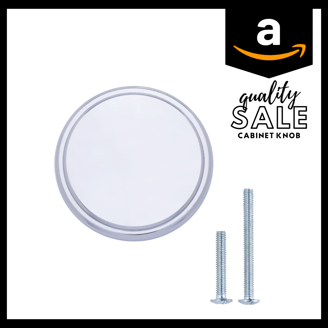 Amazon Basics Modern Wide Top Ring Cabinet Knob, Polished Chrome 10-Pack Main image