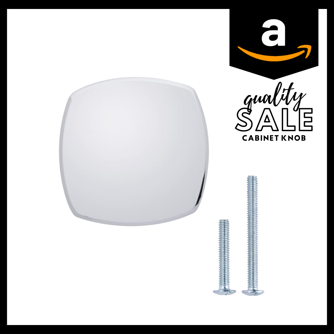 AmazonBasics Rounded Square Cabinet Knob Polished Chrome 10-Pack Main image