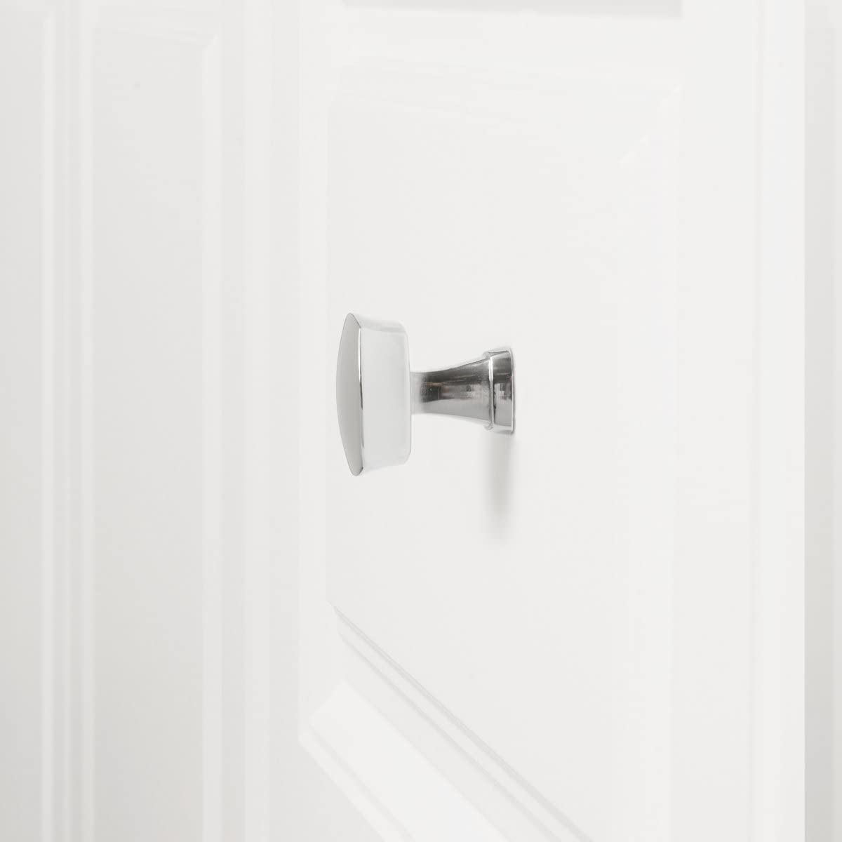 AmazonBasics Rounded Square Cabinet Knob Polished Chrome 10-Pack
