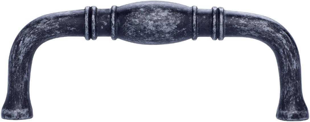 AmazonBasics Traditional Drawer Cabinet Handle, Antique Silver 10-Pack