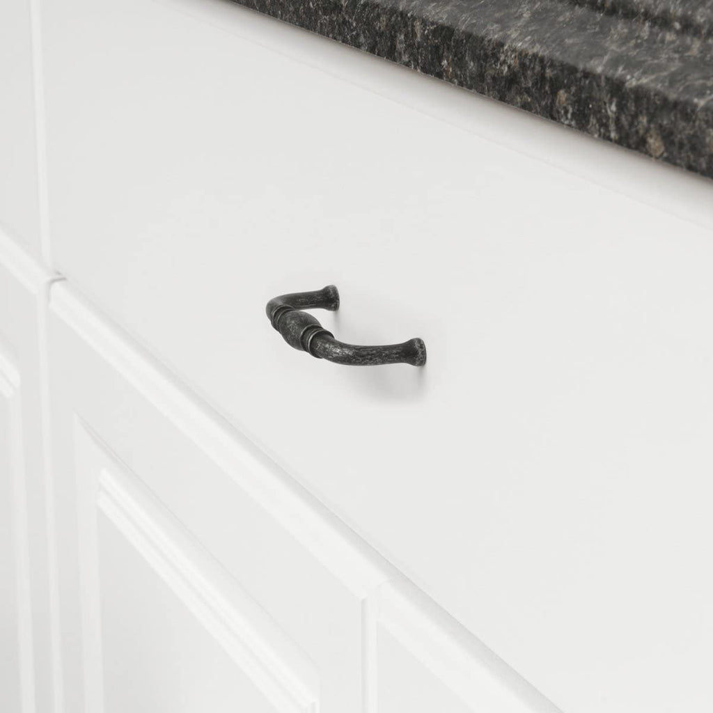 AmazonBasics Traditional Drawer Cabinet Handle, Antique Silver 10-Pack