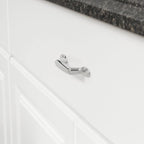 AmazonBasics Spoon Foot Cabinet Handle,  Polished Chrome  10-Pack