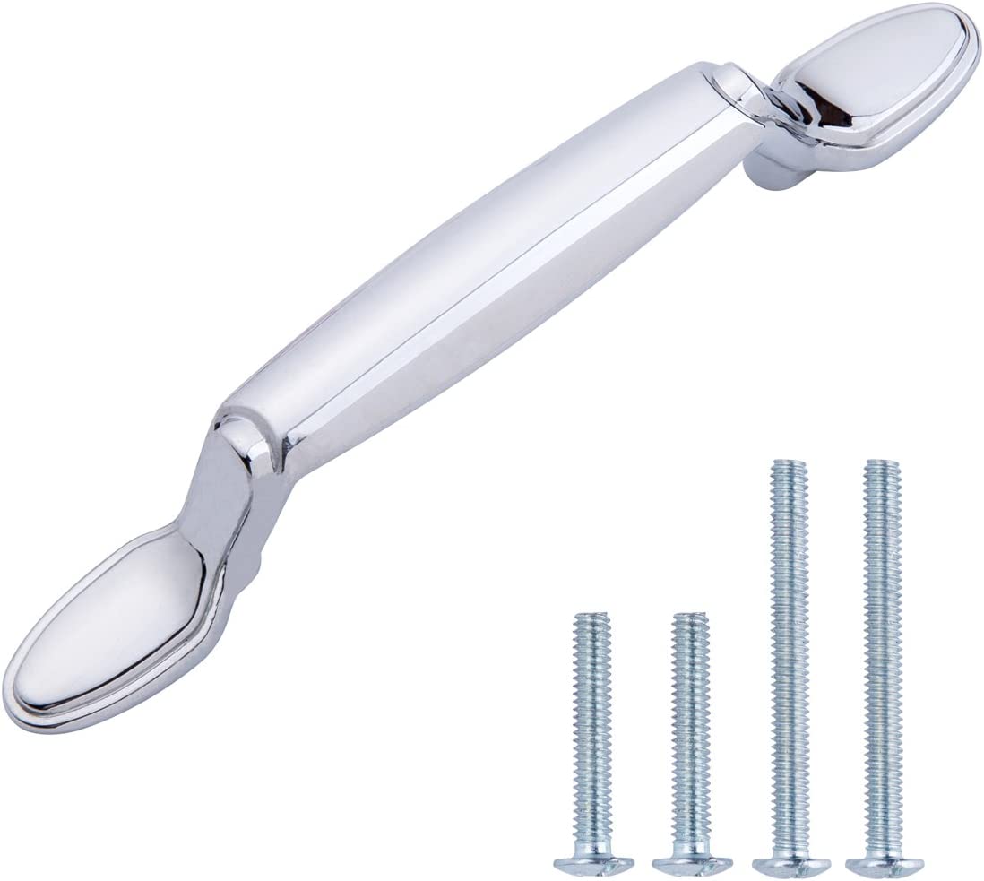 AmazonBasics Spoon Foot Cabinet Handle,  Polished Chrome  10-Pack Secondary image