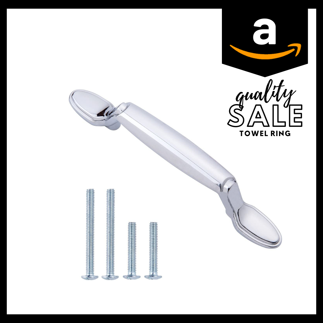 AmazonBasics Spoon Foot Cabinet Handle,  Polished Chrome  10-Pack Main image