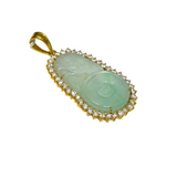 Jade Diamond Pendant Pendant 850Yg Jade D40 10.63Gm