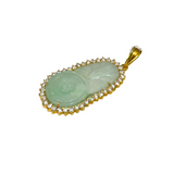 Jade Diamond Pendant Pendant 850Yg Jade D40 10.63Gm